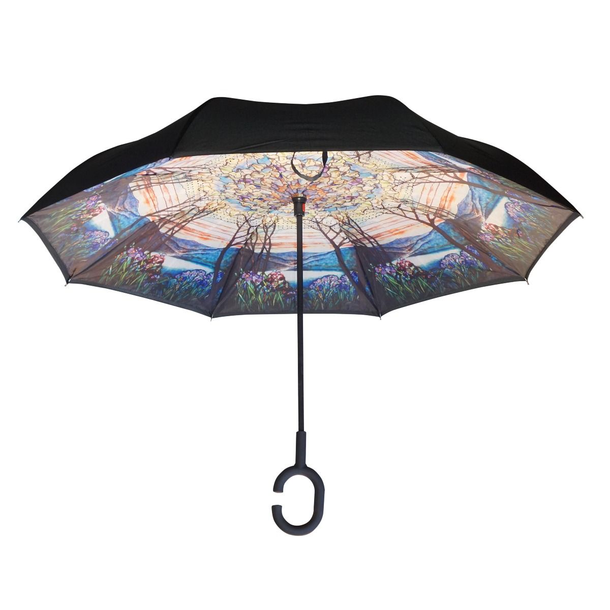 Topsy Turvy Designer Umbrellas - Drip Free Windproof - Magnolia & Irises - Senior.com Umbrellas